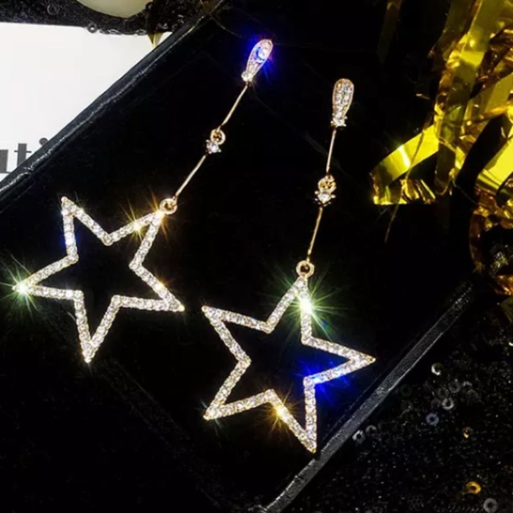NEW!๐๐๐โญ๏ธ๐ซGOLDEN! PAVE ZIRCON STARS!๐ซโญ๏ธ๐๐๐ - Picture 1 of 16